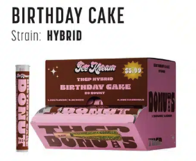 ICE Kream Donut THCP Preroll | 20 CT 2.25G | Birthday Cake (Hybrid)